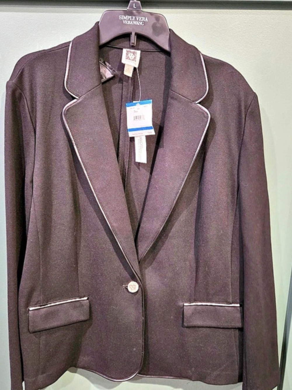 Anne Klein Separates that Work Blazer Piped in Black XL NWT Professional Office